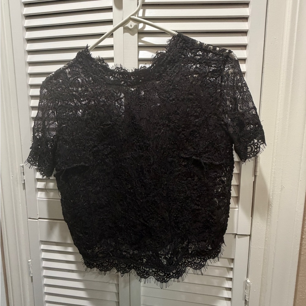 Zara Elegant Black Lace Top